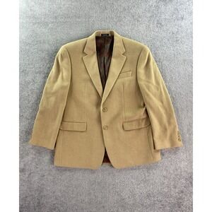 Ralph Lauren Suit Jacket 43 R Beige Camel Hair Designer Premium LRL Blazer